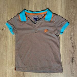 Boy's Vilbrequin Polo Shirt. Orange and Teal. Size 6 years, 116 cm. Great Shape!